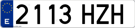 Ejemplo de matrícula de coche ordinaria 2113 HZH