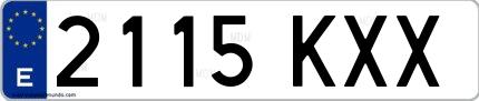 Ejemplo de matrícula española 2115 KXX