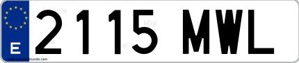 Ejemplo de matrícula española 2115 MWL