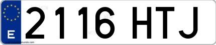 Ejemplo de matrícula española 2116 HTJ