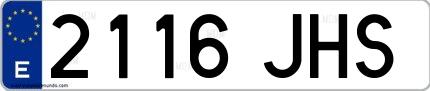 Ejemplo de matrícula española 2116 JHS