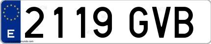 Ejemplo de matrícula española 2119 GVB