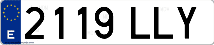 Ejemplo de matrícula de coche ordinaria 2119 LLY
