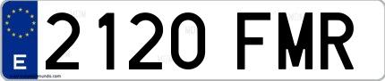 Ejemplo de matrícula española 2120 FMR