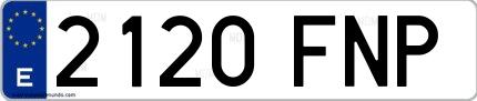Ejemplo de matrícula española 2120 FNP