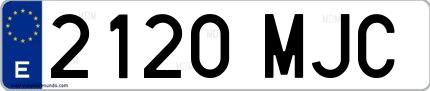 Ejemplo de matrícula española 2120 MJC