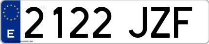 Ejemplo de matrícula española 2122 JZF