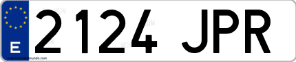 Ejemplo de matrícula de coche ordinaria 2124 JPR
