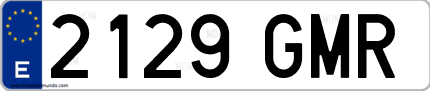 Ejemplo de matrícula de coche ordinaria 2129 GMR