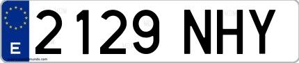 Ejemplo de matrícula española 2129 NHY