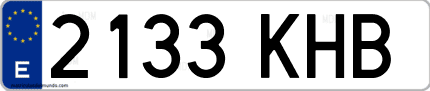 Ejemplo de matrícula de coche ordinaria 2133 KHB