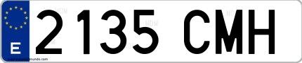Ejemplo de matrícula española 2135 CMH