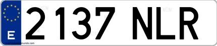 Ejemplo de matrícula española 2137 NLR