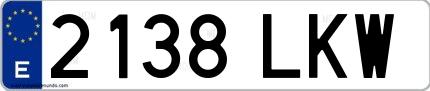 Ejemplo de matrícula española 2138 LKW