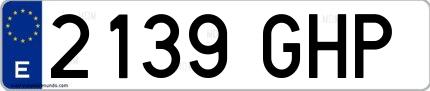 Ejemplo de matrícula española 2139 GHP