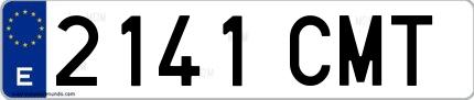 Ejemplo de matrícula española 2141 CMT