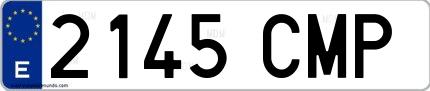 Ejemplo de matrícula española 2145 CMP