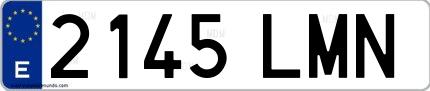 Ejemplo de matrícula española 2145 LMN