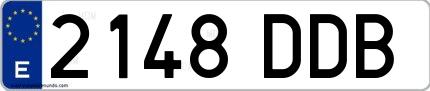 Ejemplo de matrícula española 2148 DDB