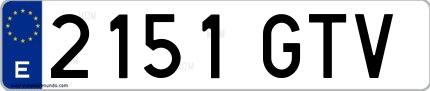 Ejemplo de matrícula española 2151 GTV