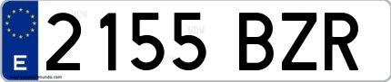 Ejemplo de matrícula española 2155 BZR