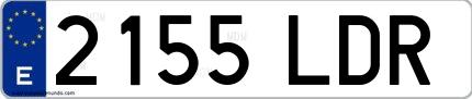 Ejemplo de matrícula española 2155 LDR