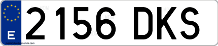Ejemplo de matrícula de coche ordinaria 2156 DKS