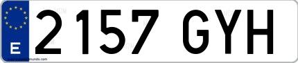 Ejemplo de matrícula española 2157 GYH
