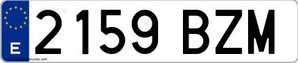 Ejemplo de matrícula española 2159 BZM