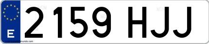 Ejemplo de matrícula española 2159 HJJ