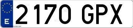 Ejemplo de matrícula española 2170 GPX