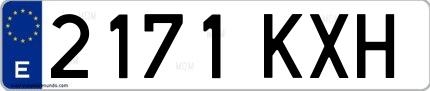 Ejemplo de matrícula española 2171 KXH