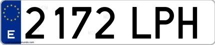 Ejemplo de matrícula española 2172 LPH