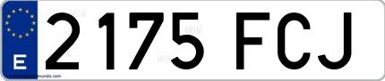 Ejemplo de matrícula española 2175 FCJ