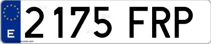 Ejemplo de matrícula española 2175 FRP