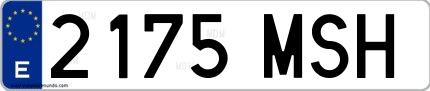 Ejemplo de matrícula española 2175 MSH