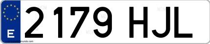 Ejemplo de matrícula española 2179 HJL