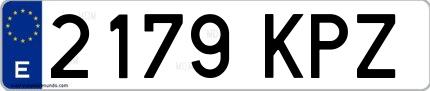 Ejemplo de matrícula española 2179 KPZ