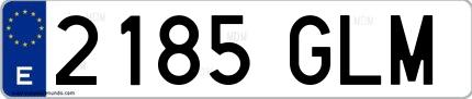 Ejemplo de matrícula española 2185 GLM