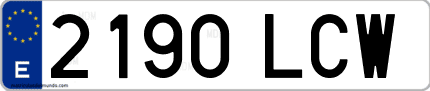Ejemplo de matrícula de coche ordinaria 2190 LCW