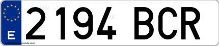 Ejemplo de matrícula española 2194 BCR