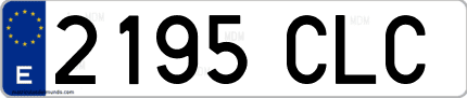 Ejemplo de matrícula de coche ordinaria 2195 CLC
