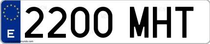 Ejemplo de matrícula española 2200 MHT