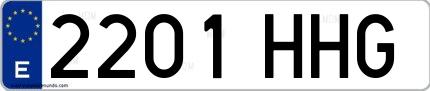 Ejemplo de matrícula española 2201 HHG