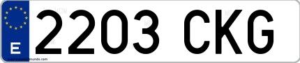 Ejemplo de matrícula española 2203 CKG