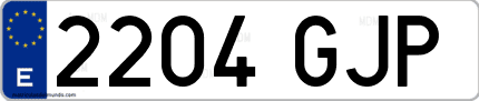 Ejemplo de matrícula de coche ordinaria 2204 GJP
