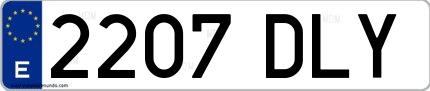 Ejemplo de matrícula española 2207 DLY
