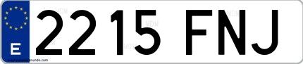 Ejemplo de matrícula española 2215 FNJ