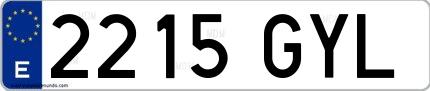 Ejemplo de matrícula española 2215 GYL