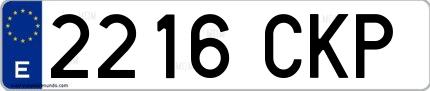 Ejemplo de matrícula española 2216 CKP